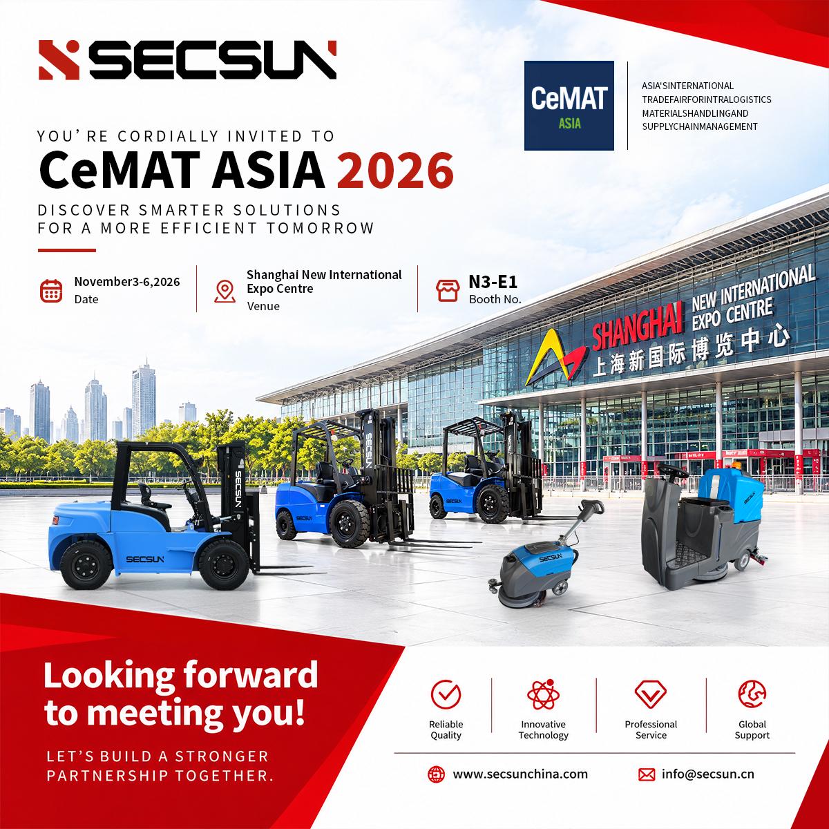 SECSUN to Showcase Material Handling and Cleaning Equipment at CeMAT ASIA 2026