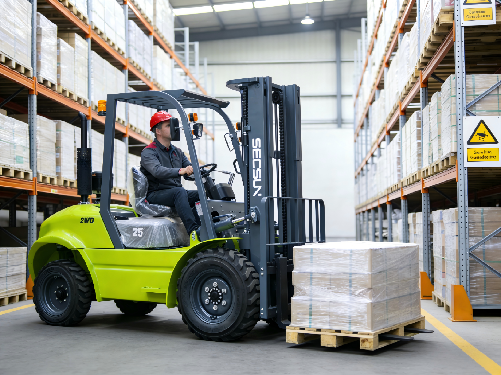 German Customer Feedback: SECSUN Rough Terrain Forklift Receives High Praise for Efficient Material Handling in Factory