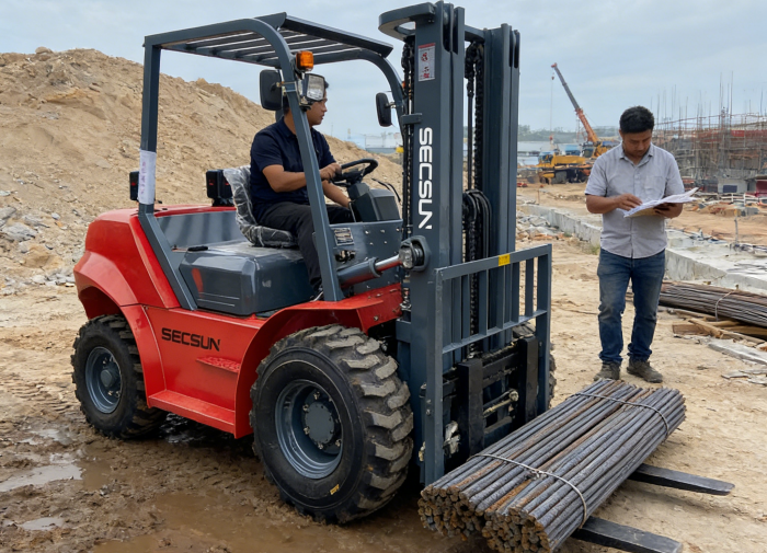SECSUN Rough Terrain Forklift Officially Delivered and Operating Efficiently in Ecuador