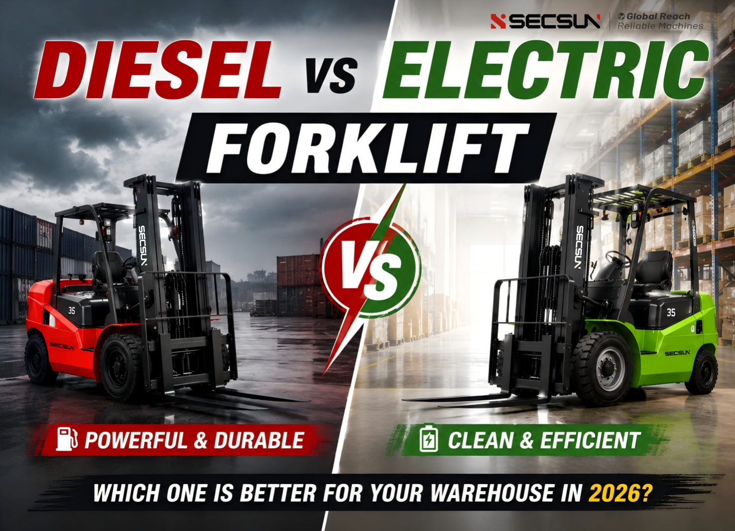 Diesel vs Electric Forklift: Which One Is Better for Your Warehouse in 2026?