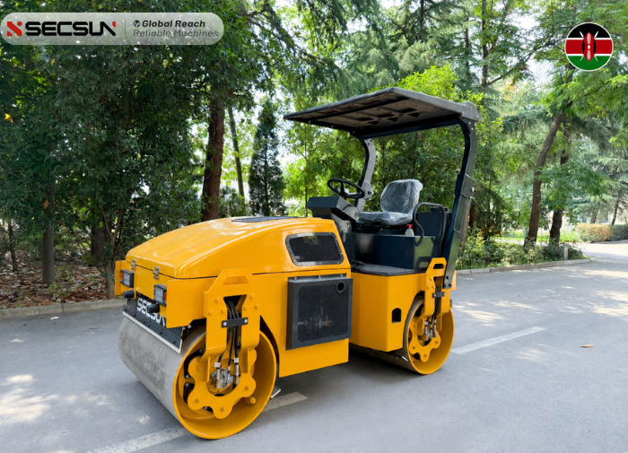 Kenya | 3 Ton Full Hydraulic Double Drum Roller Delivered for Road Construction Projects
