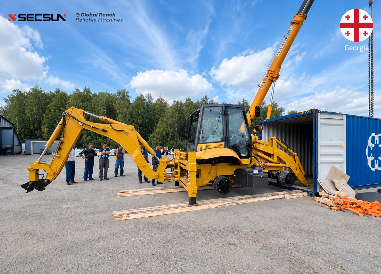 Georgia | Customer Receives 2.5 Ton Backhoe Loader from SECSUN Machinery