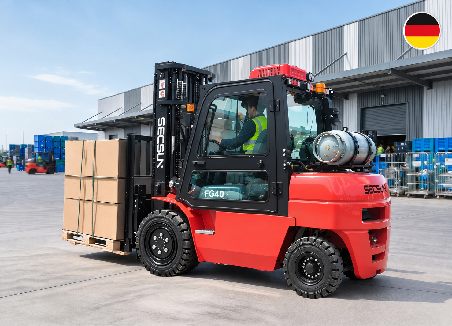 Germany | 4 Ton LPG Forklift with Dual Air Filter for Industrial Material Handling